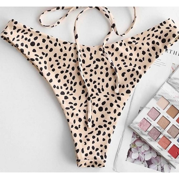 NWT Cupshe Teal High Waisted & Zaful Leopard Bikini Bottoms Bundle Womens Medium - Picture 6 of 11